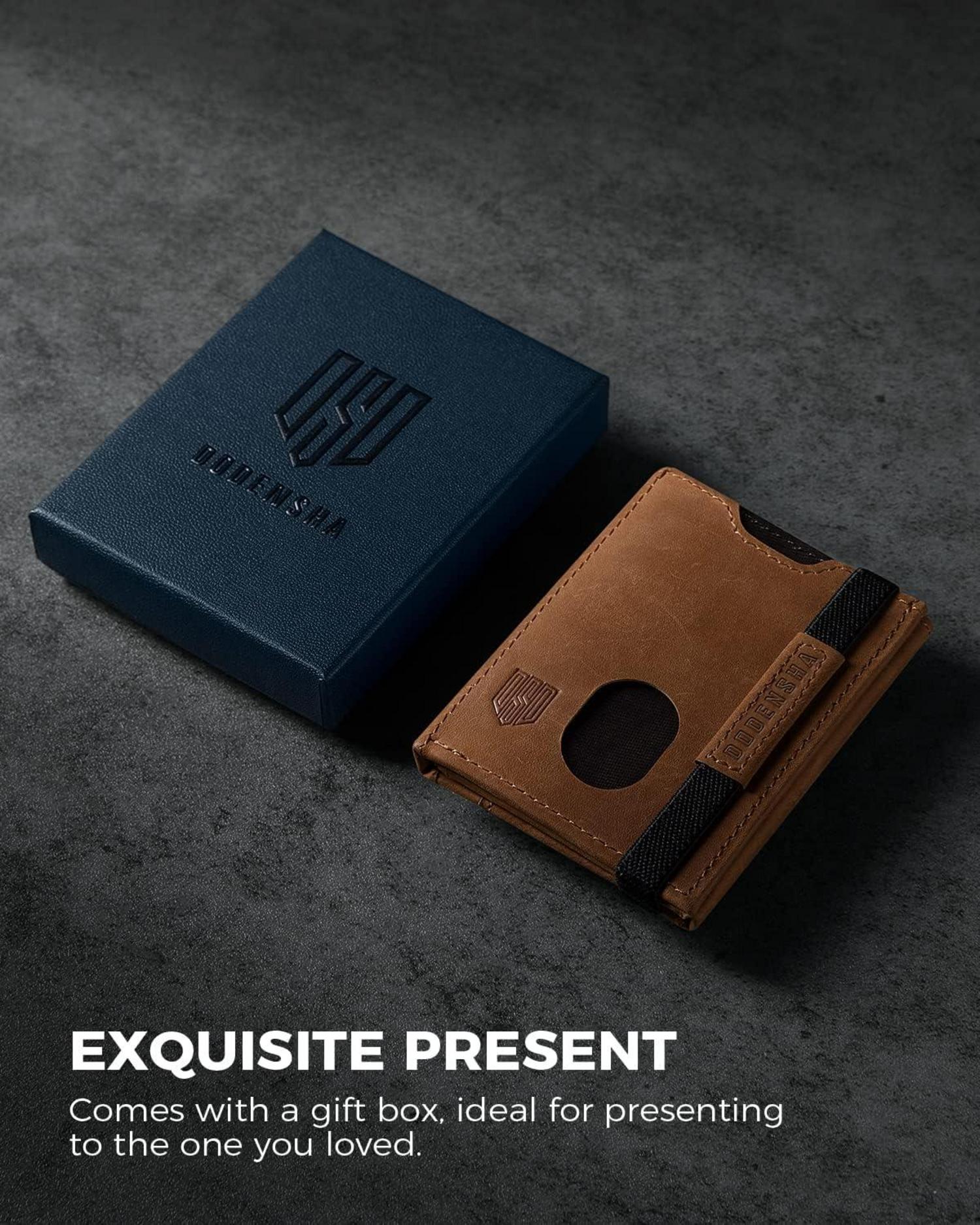 Mini Geldbörse RFID-Schutz Portmonee Kartenetui Leder Slim Wallet
