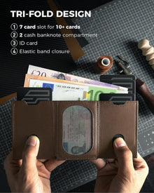 Mini Geldbörse Herren RFID-Schutz Leder Portmonee Slim
