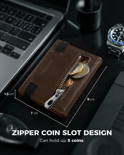Mini Geldbörse RFID Schutz Kartenetui Leder Slim Wallet
