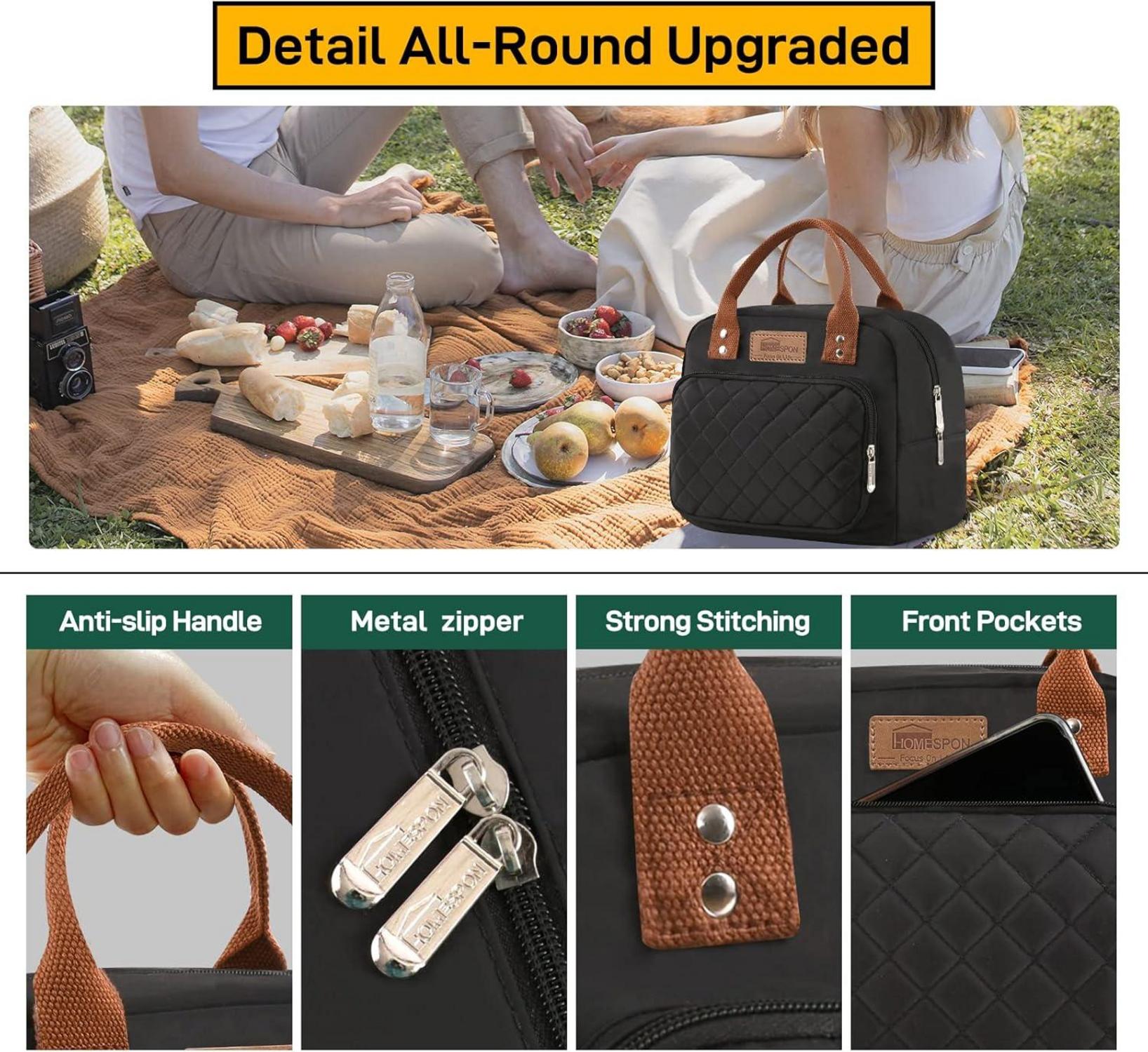 Isolierte Lunchtasche für Frauen und Männer - Kühltasche Lunchbox