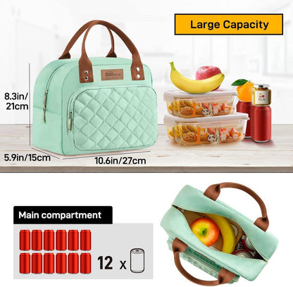 Isolierte Lunchtasche Kühltasche Lunchbox in Grün