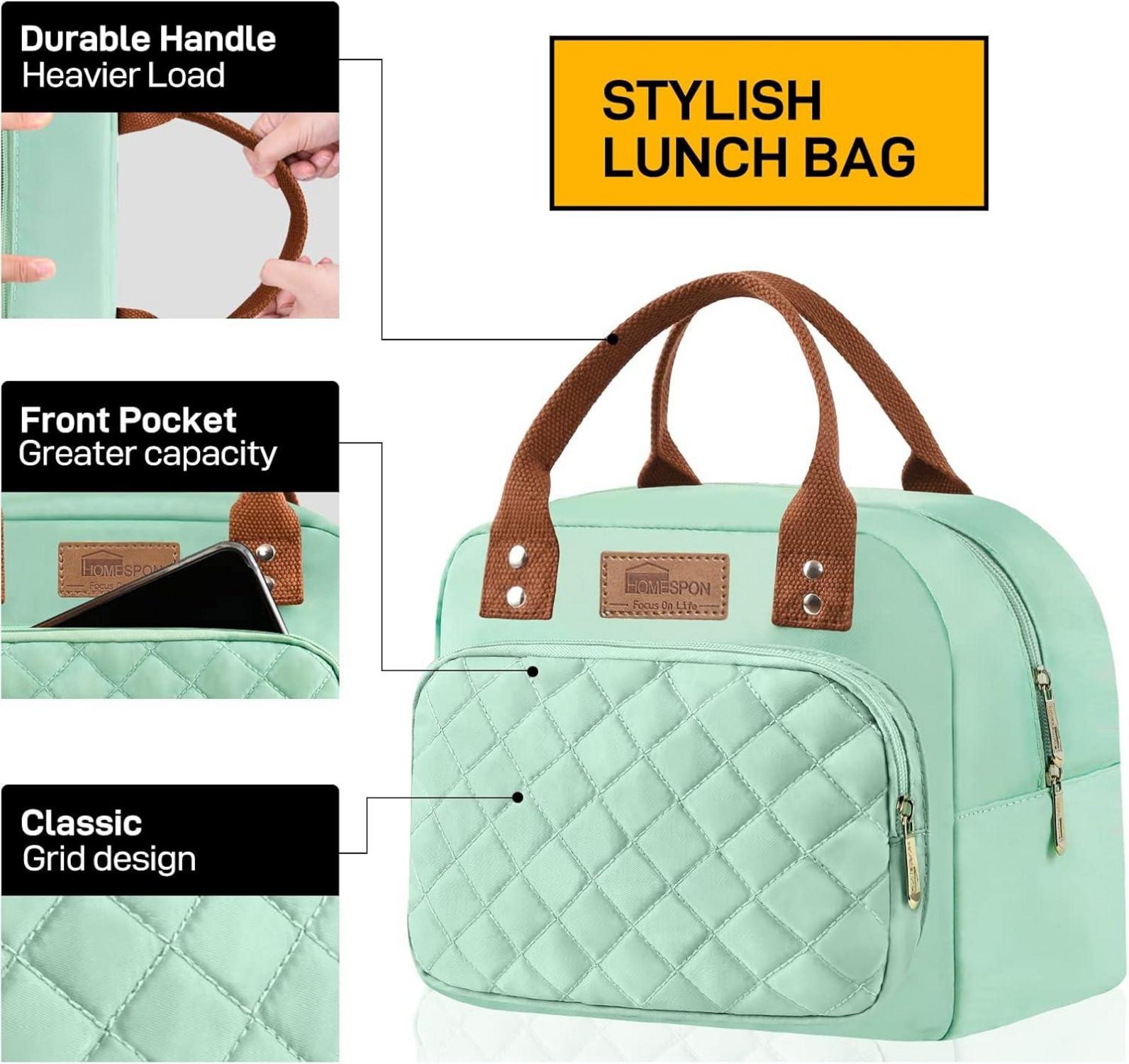 Isolierte Lunchtasche Kühltasche 27x21x15cm Grün für Erwachsene