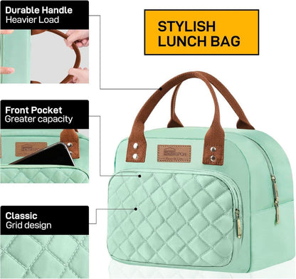 Isolierte Lunchtasche Kühltasche 27x21x15cm Grün für Erwachsene
