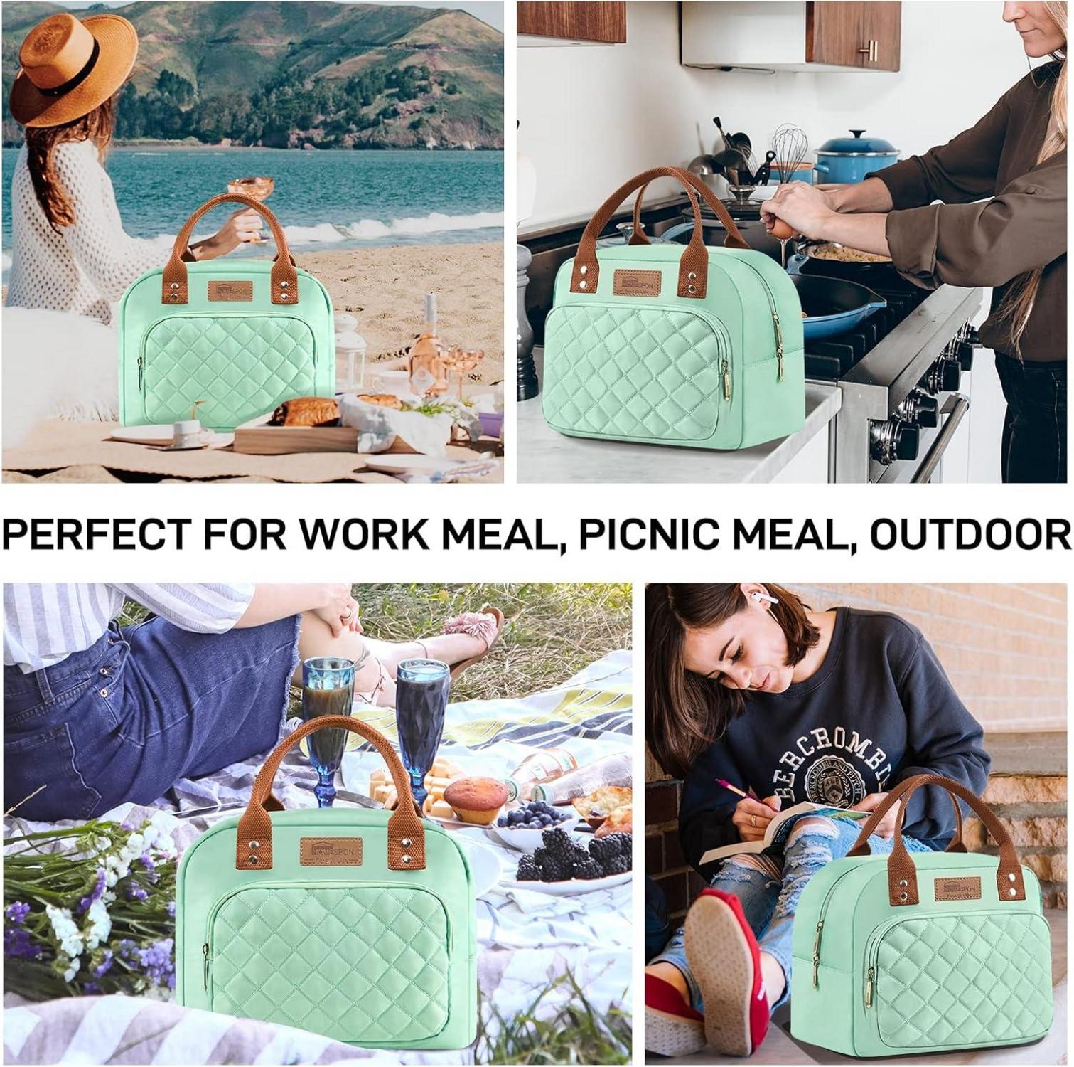 Isolierte Lunchtasche Kühltasche 27x21x15cm Grün für Erwachsene