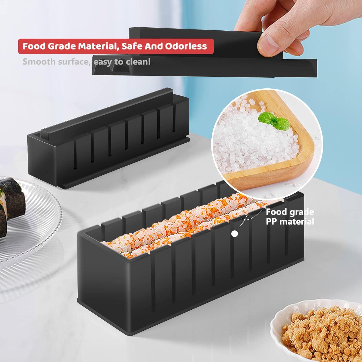 Sushi Maker Set 20-teilig DIY Anfänger Kit Reis Roll Formen Stäbchen Schwarz