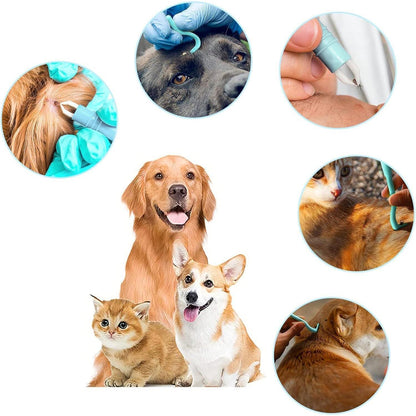 Zeckenzange Set für Hunde, Katzen & Menschen - 5er Pack Blau