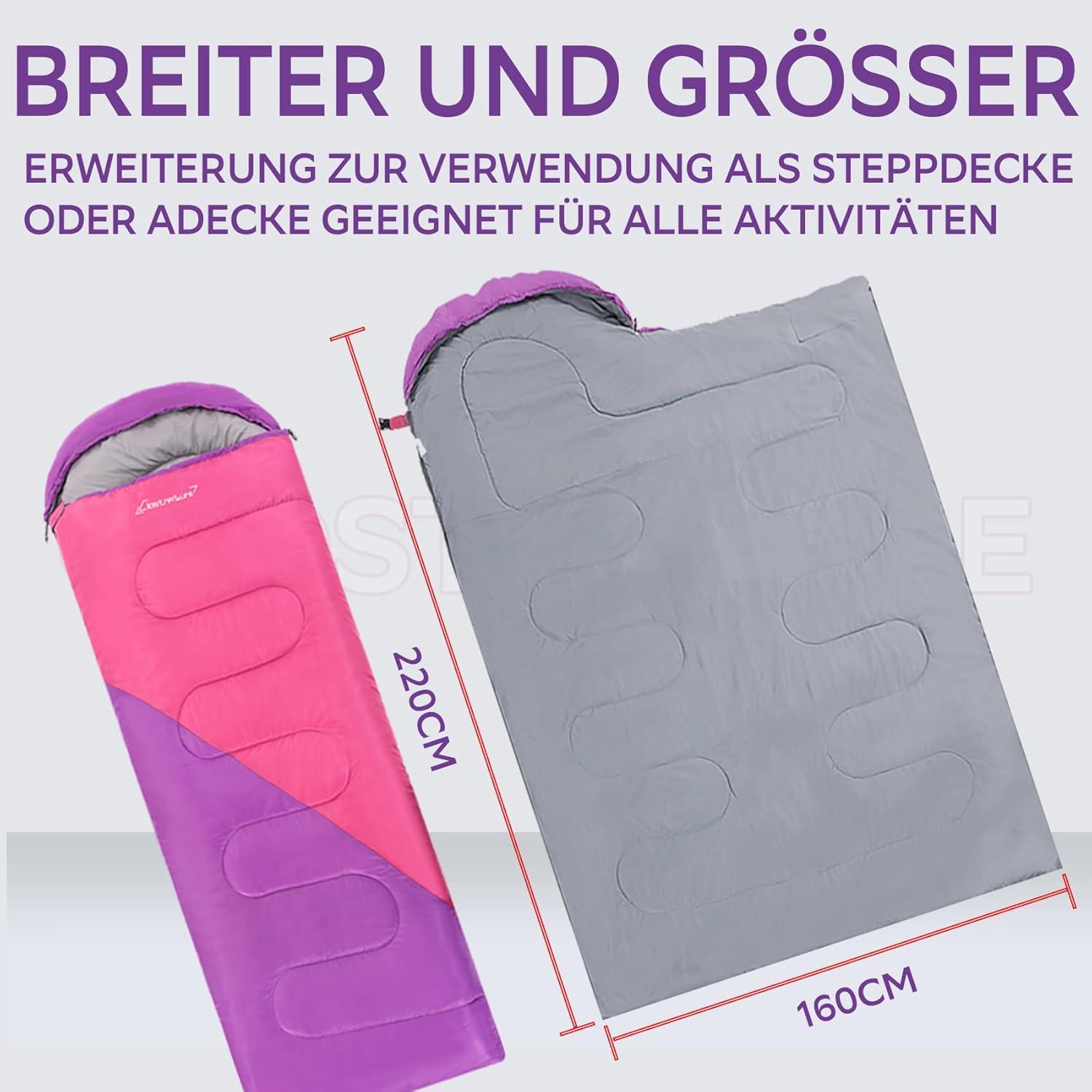 Leichter Schlafsack für Camping - Outdoor Deckenschlafsack mit Kleines