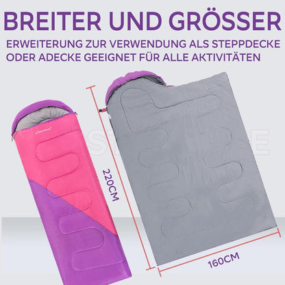 Leichter Schlafsack für Camping - Outdoor Deckenschlafsack mit Kleines
