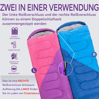 Clostnature Leichter Deckenschlafsack für Camping Rot