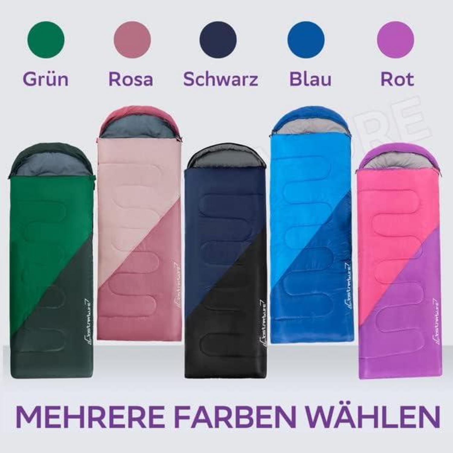 Leichter Outdoor Schlafsack für Camping Wandern 0-15℃ Damen Herren Rot