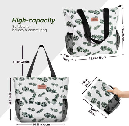 Große Wasserdichte Strandtasche mit Reißverschluss und Taschen für