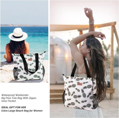 Wasserdichte Strandtasche Damen Groß Ananas Muster