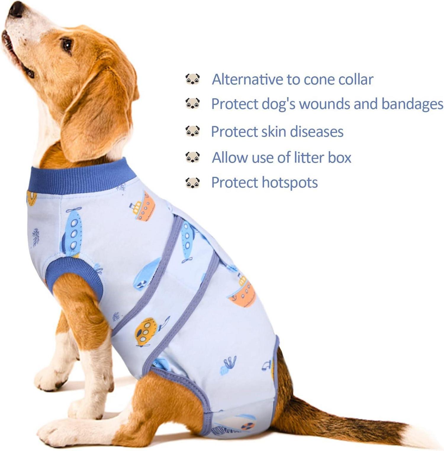 Hundebody Nach Op Kastration Leckschutz Hund Blau XS