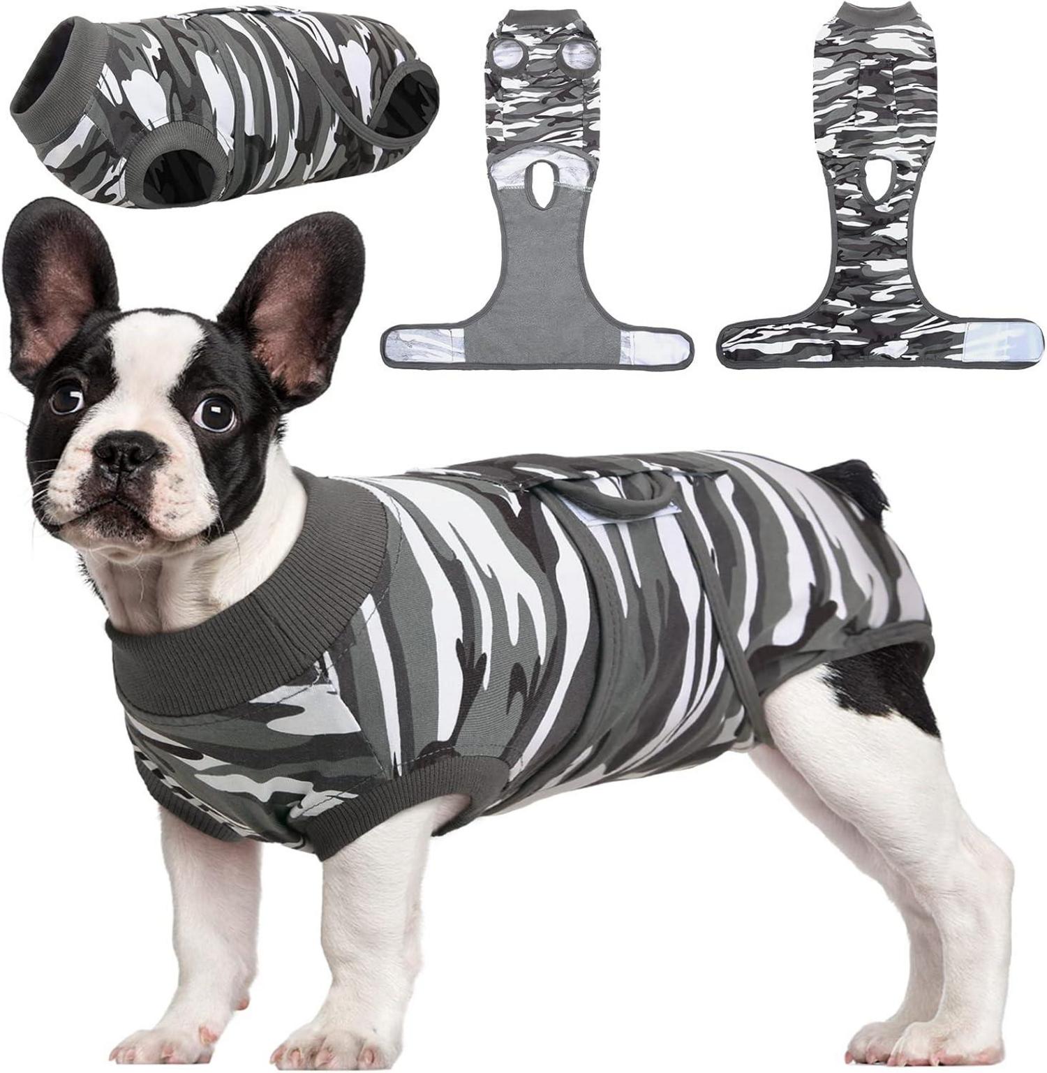 Hundebody für Op und Kastration, Leckschutz Hund XS grau