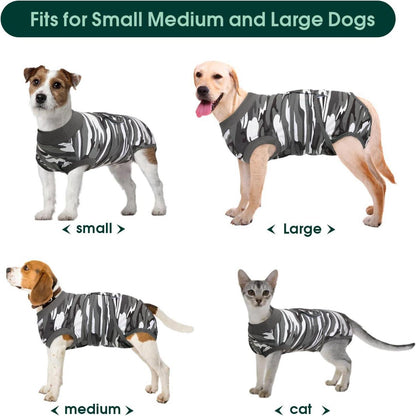Hundebody Op Anti Leck XL Grau Tarnung Bauchschutz Kastration