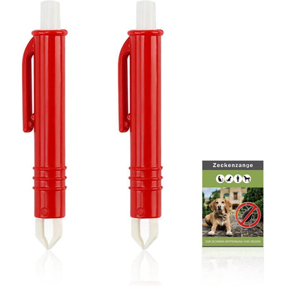 Zeckenzange für Hunde Katze Mensch 2er Set Zeckenpinzetten