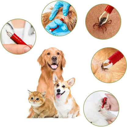 Zeckenzange für Hunde Katze Mensch 2er Set Zeckenpinzetten