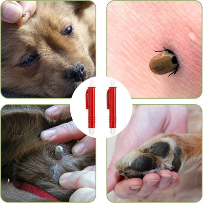 Zeckenzange für Hunde Katze Mensch 2er Set Zeckenpinzetten