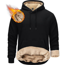 Herren Sherpa Hoodie – Warm & Winddicht – Schwarz XL