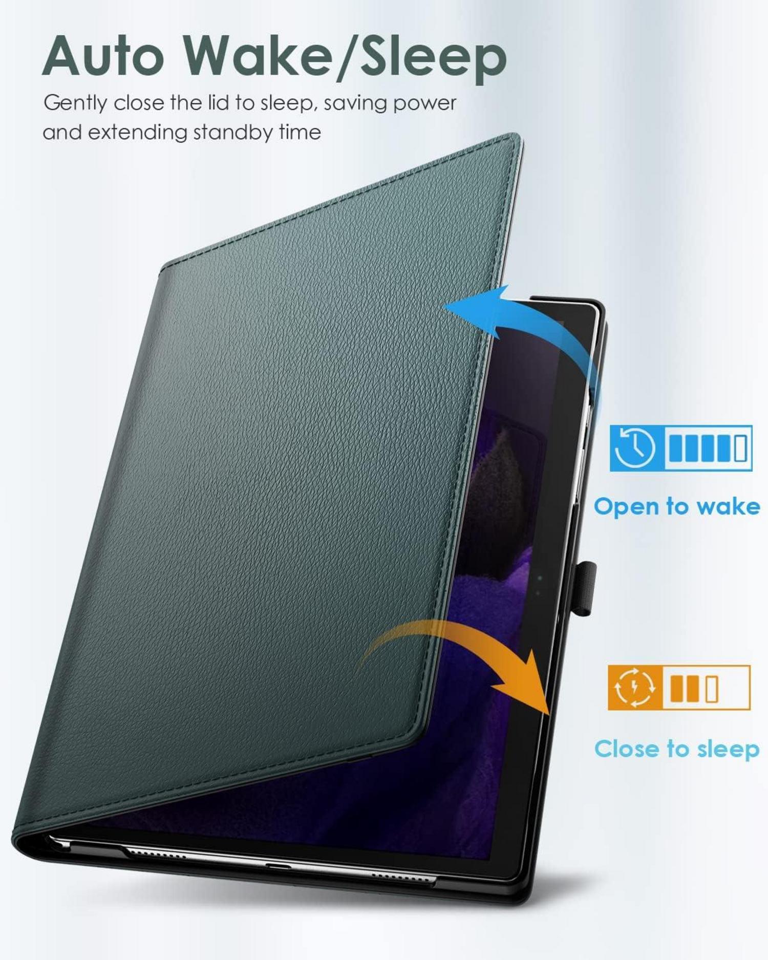 TiMOVO Galaxy Tab A8 10,5 Hülle PU Leder Multi-Winkel Ständer Nachtgrün
