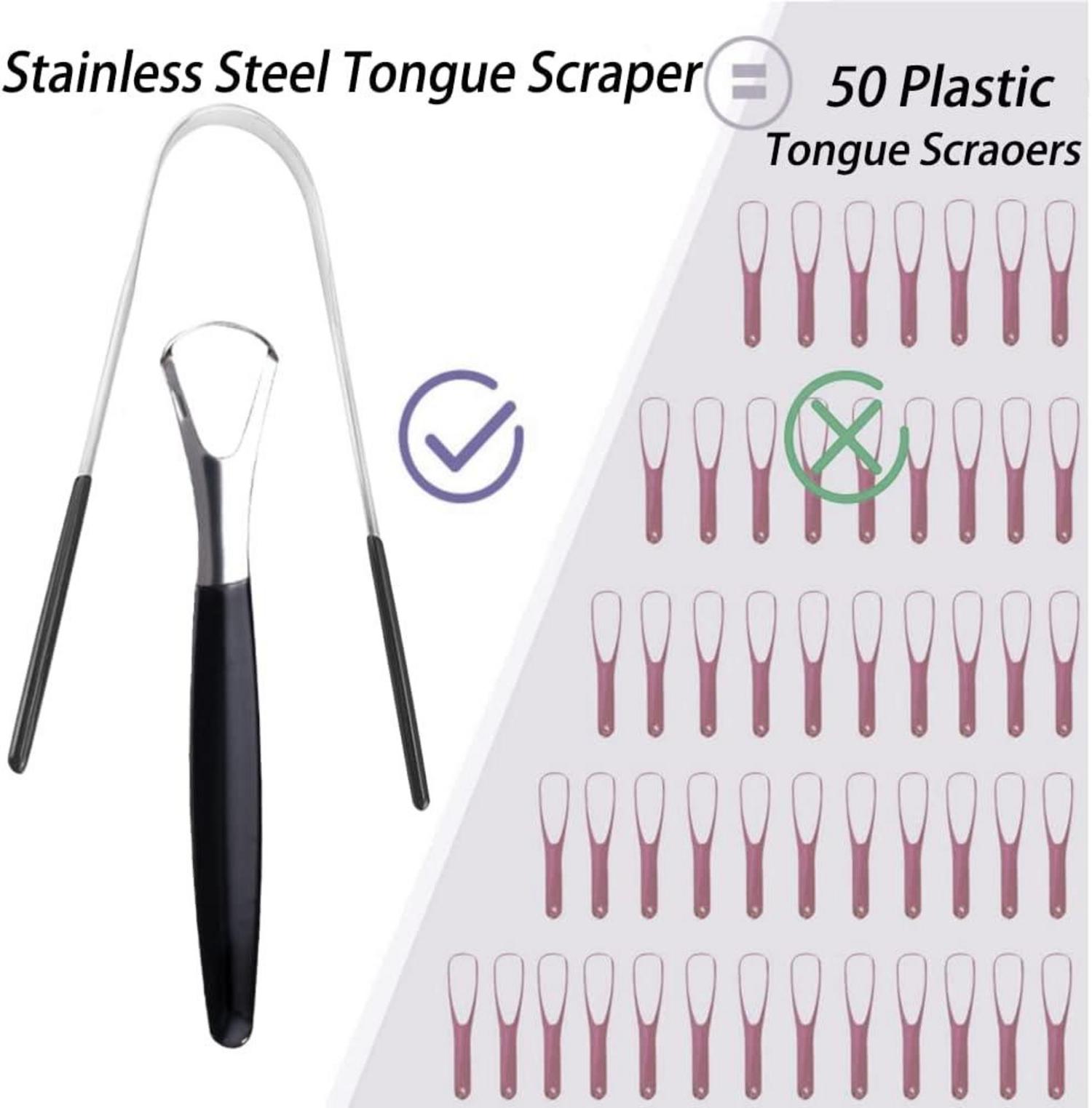 Zungenreiniger Set Edelstahl Tongue Scraper Mundhygiene