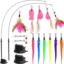 Katzenspielzeug Set 11: Angel mit Feder für Kitten