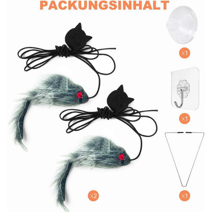 Katzenspielzeug Set Selbstbeschäftigung Elastische Maus für