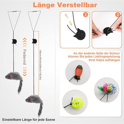 Katzenspielzeug Set Selbstbeschäftigung Elastische Maus für