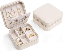 Schmuckkästchen mit Spiegel Reise Schmuck Etui aus Leder White