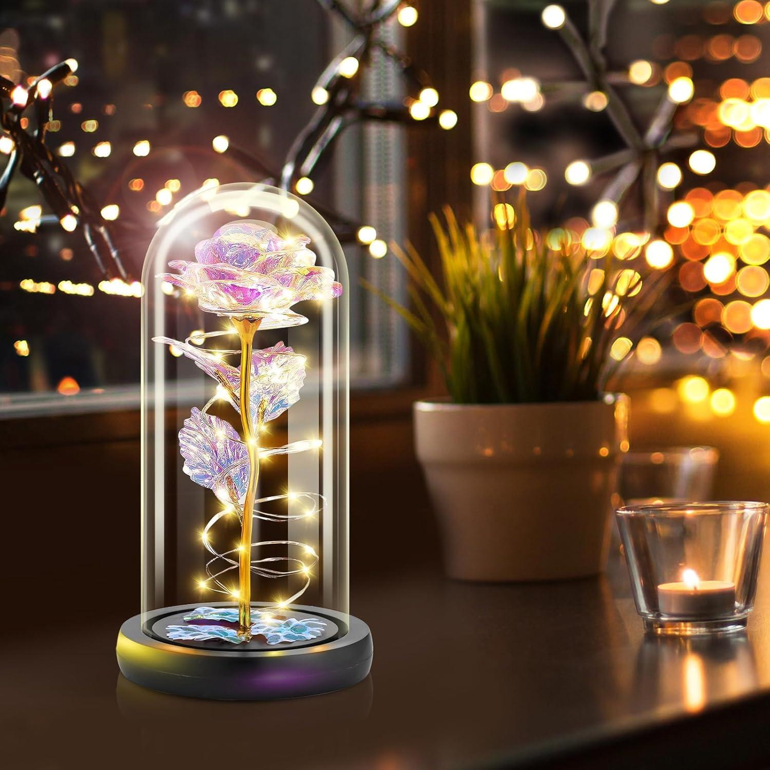 Ewige Rose Glas LED Licht Geschenkbox Weihnachten