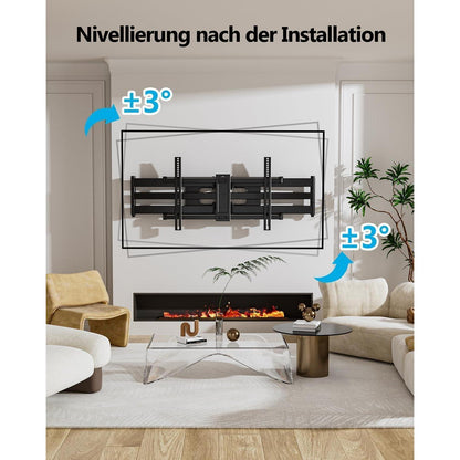 TV-Wandhalterung mit doppeltem Gelenkarm, 109cm, voll