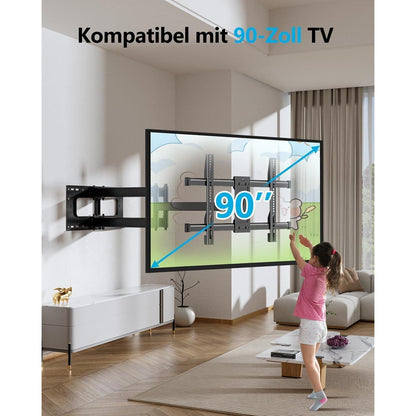 TV-Wandhalterung mit doppeltem Gelenkarm, 109cm, voll
