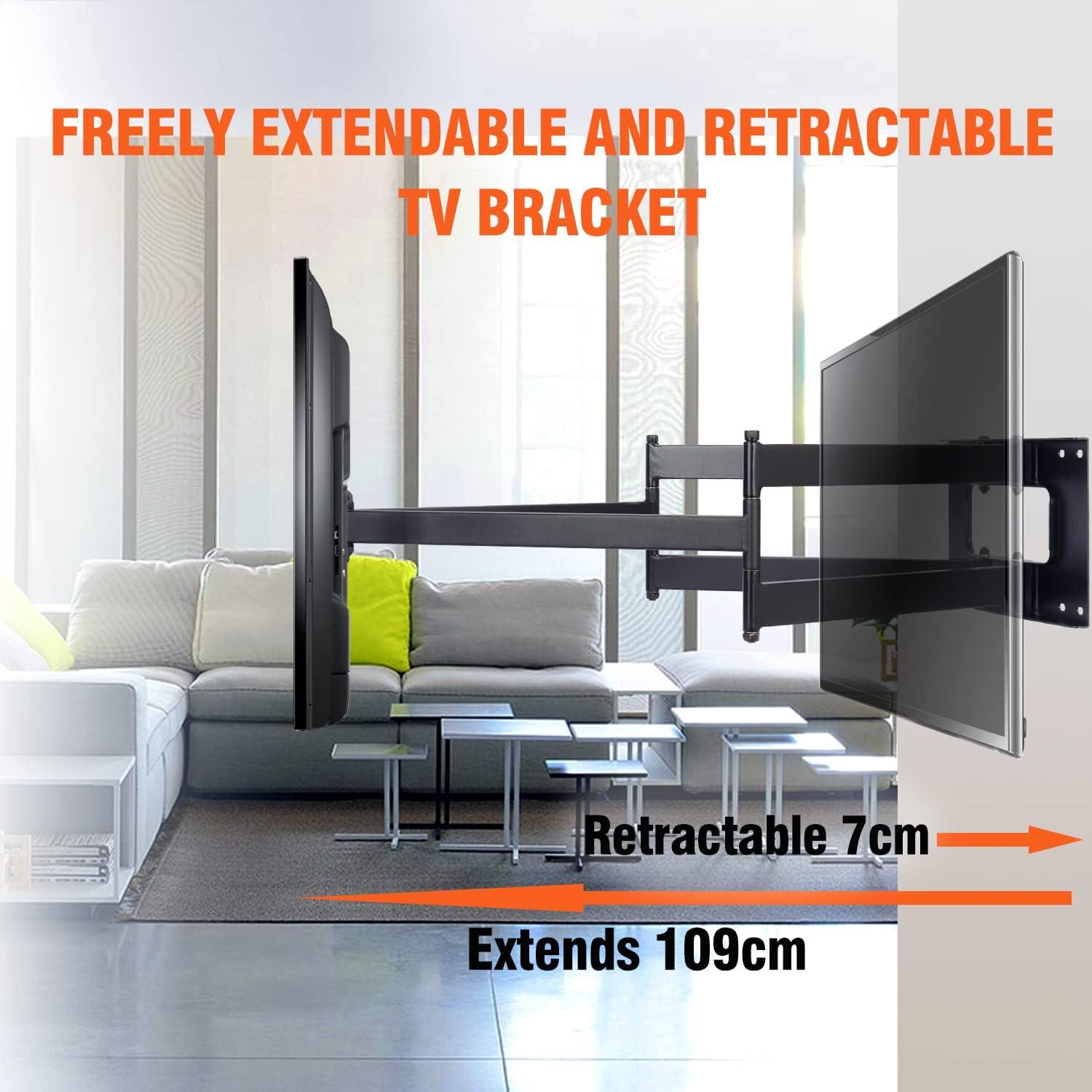 TV-Wandhalterung mit doppeltem Gelenkarm, 109cm, voll