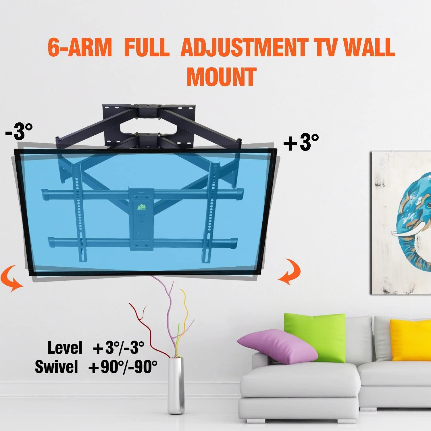 TV Wandhalterung 109cm doppelter Gelenkarm schwenkbar 42-90 Zoll 75kg