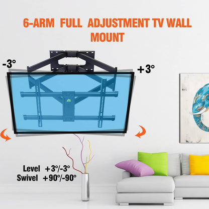 TV Wandhalterung 109cm doppelter Gelenkarm schwenkbar 42-90 Zoll 75kg