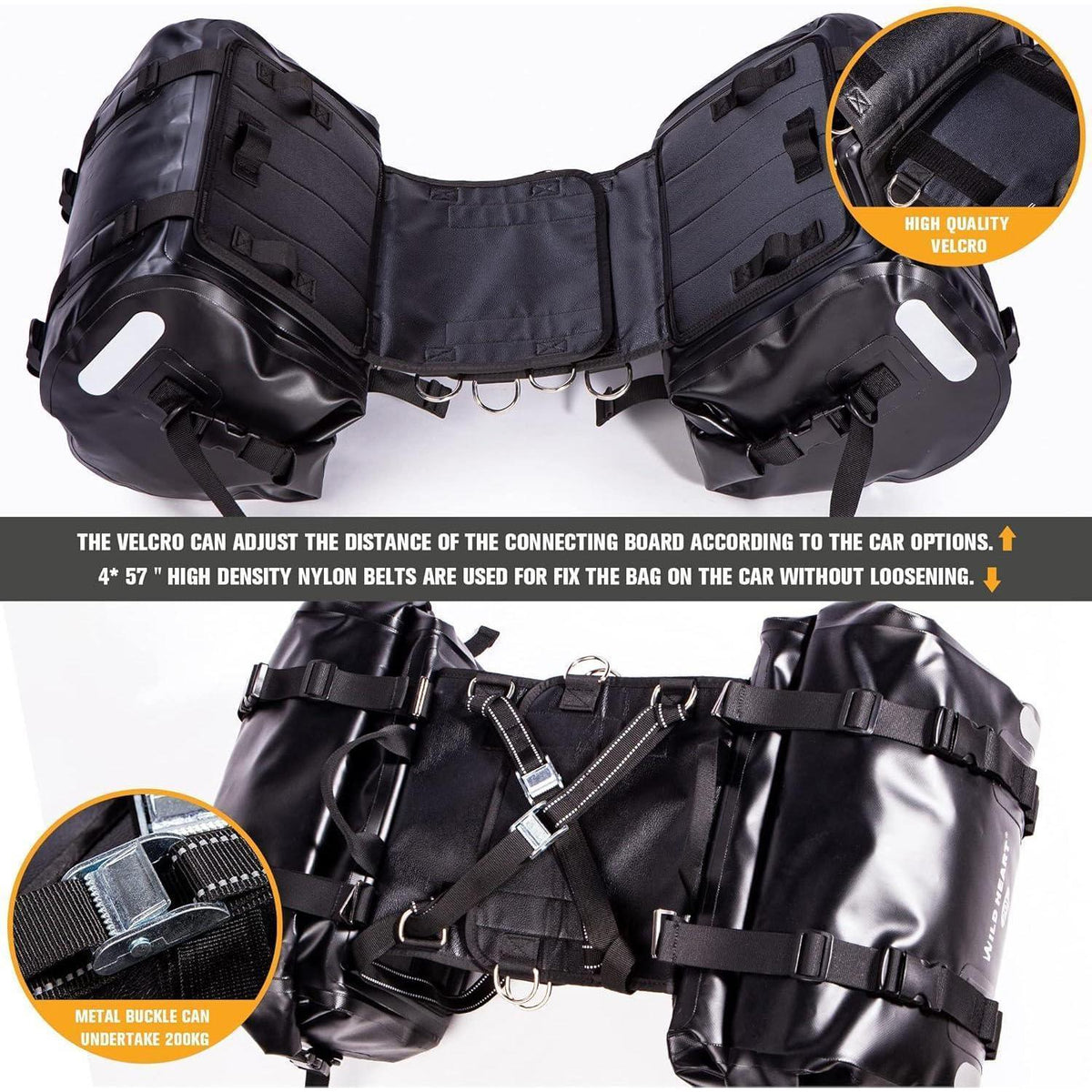 Wasserdichte Motorrad Satteltasche 40L – Gelb