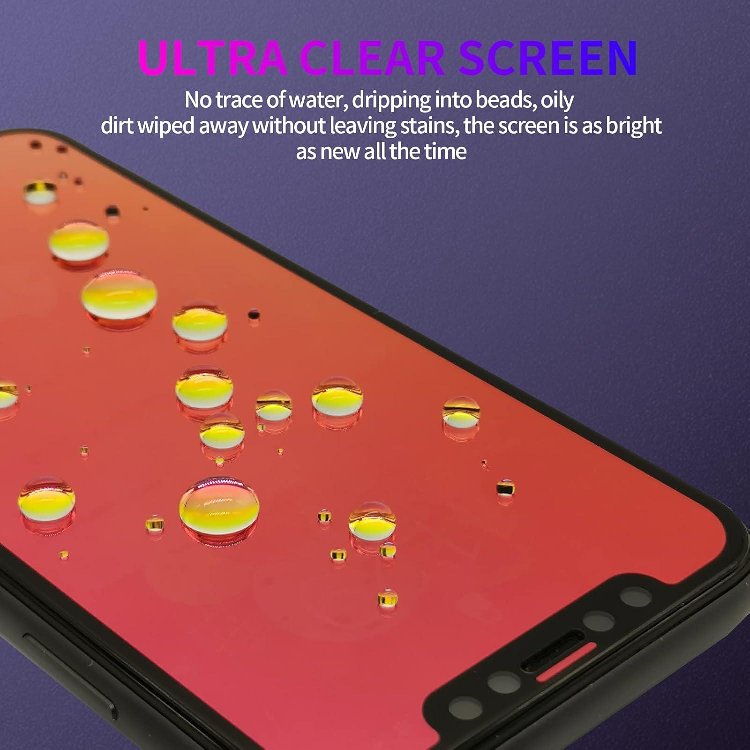 Erha Sichtschutz Panzerglas iPhone 13/13 Pro/14 6,1 Zoll Blickschutzfolie Blau Anti-Blaulicht