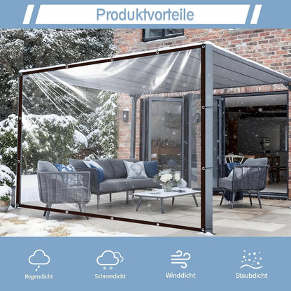 Transparente Abdeckplane 3x6m wasserdicht mit Ösen