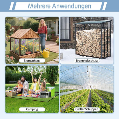 Transparente Abdeckplane 3x6m wasserdicht mit Ösen