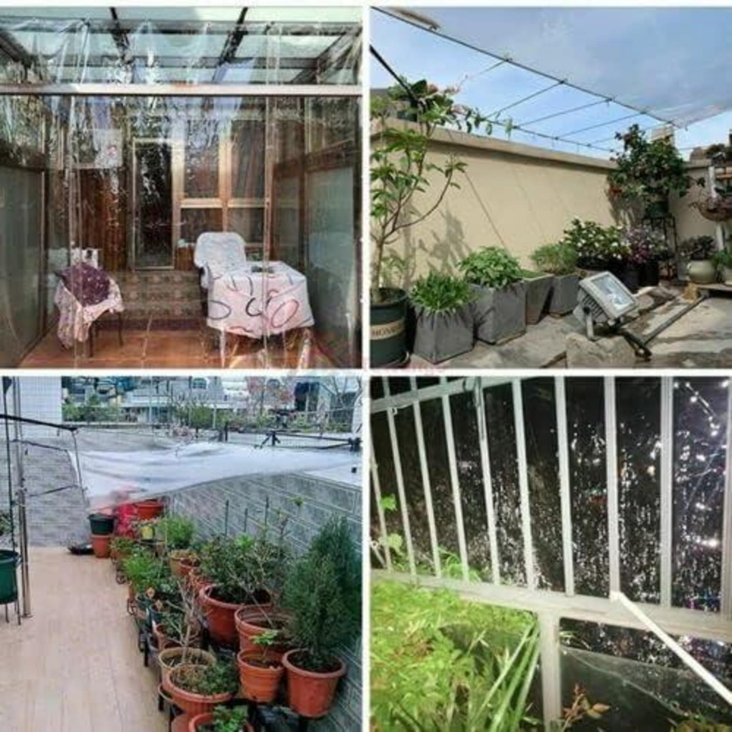Transparente wasserdichte Plane mit Ösen für Gartenmöbel 2x1m