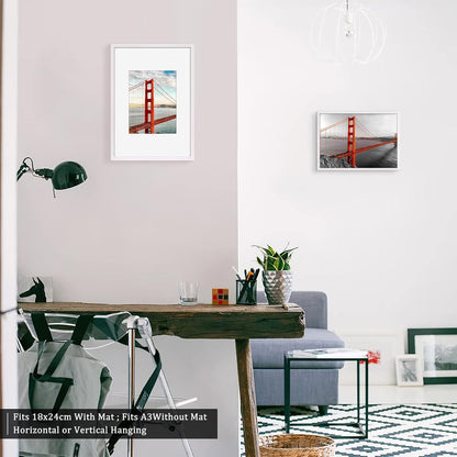 Bilderrahmen A3 Weiß Massivholz Fotorahmen 2er-Set Galerie Wanddisplay