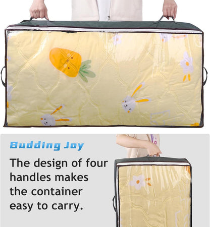 Budding Joy 90L Unterbettkommode Aufbewahrungsbox mit Deckel Grau 4er Pack