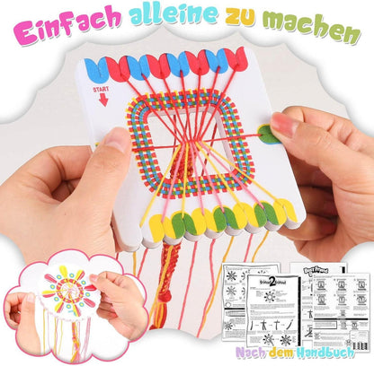 modacraft Freundschaftsbänder Bastelset mit Perlen und Anleitung - DIY Armband Maker Kit für Kinder ab 8 Jahren
