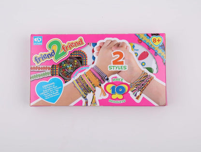 modacraft Freundschaftsbänder Bastelset mit Perlen und Anleitung - DIY Armband Maker Kit für Kinder ab 8 Jahren