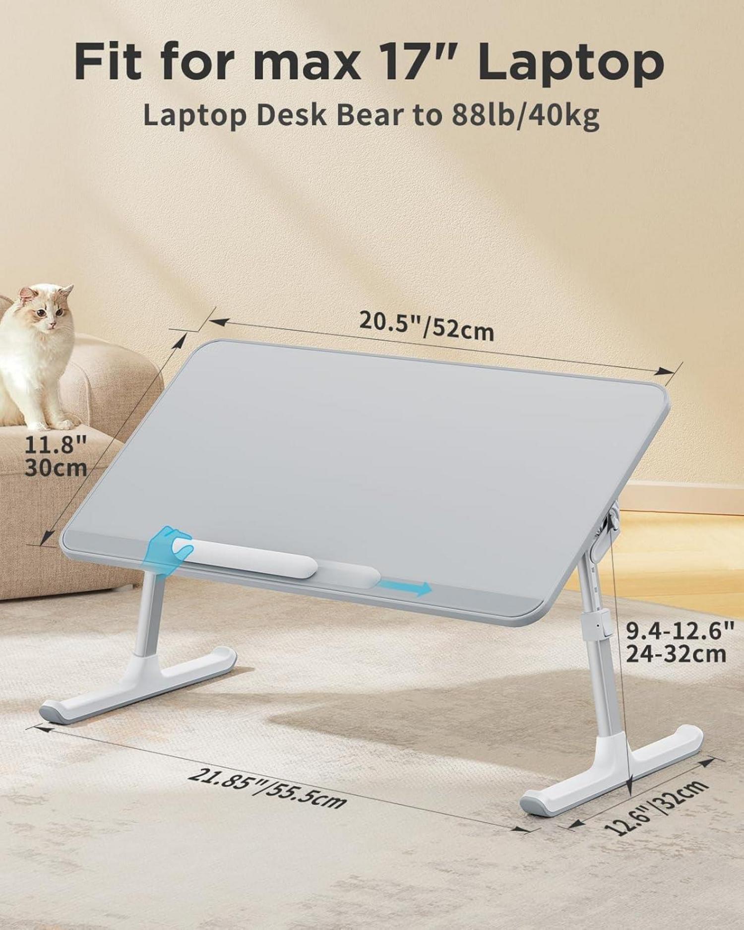 Laptoptisch Bett höhenverstellbar Neigungswinkel klappbare Beine