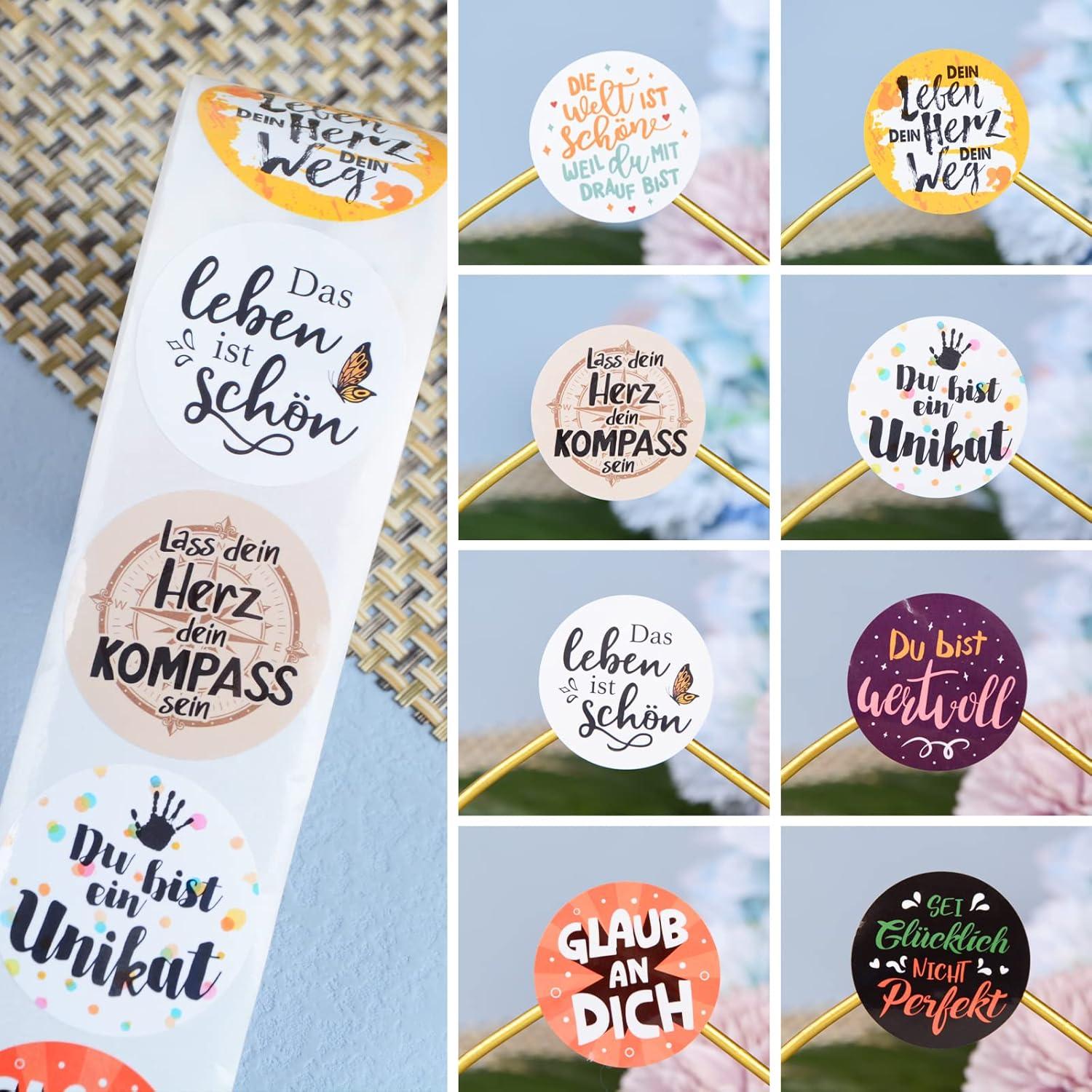 500 Stk 4cm Inspirierende Sprüche Aufkleber Motivation Stickers Rolle für Geschenk Scrapbook Notizbuch