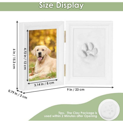 Pfotenabdruck Set Holz Bilderrahmen 3D Gips Hölzern