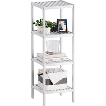 Bambus Badezimmer Organizer Regal 4 Ebenen Weiß SMIBUY