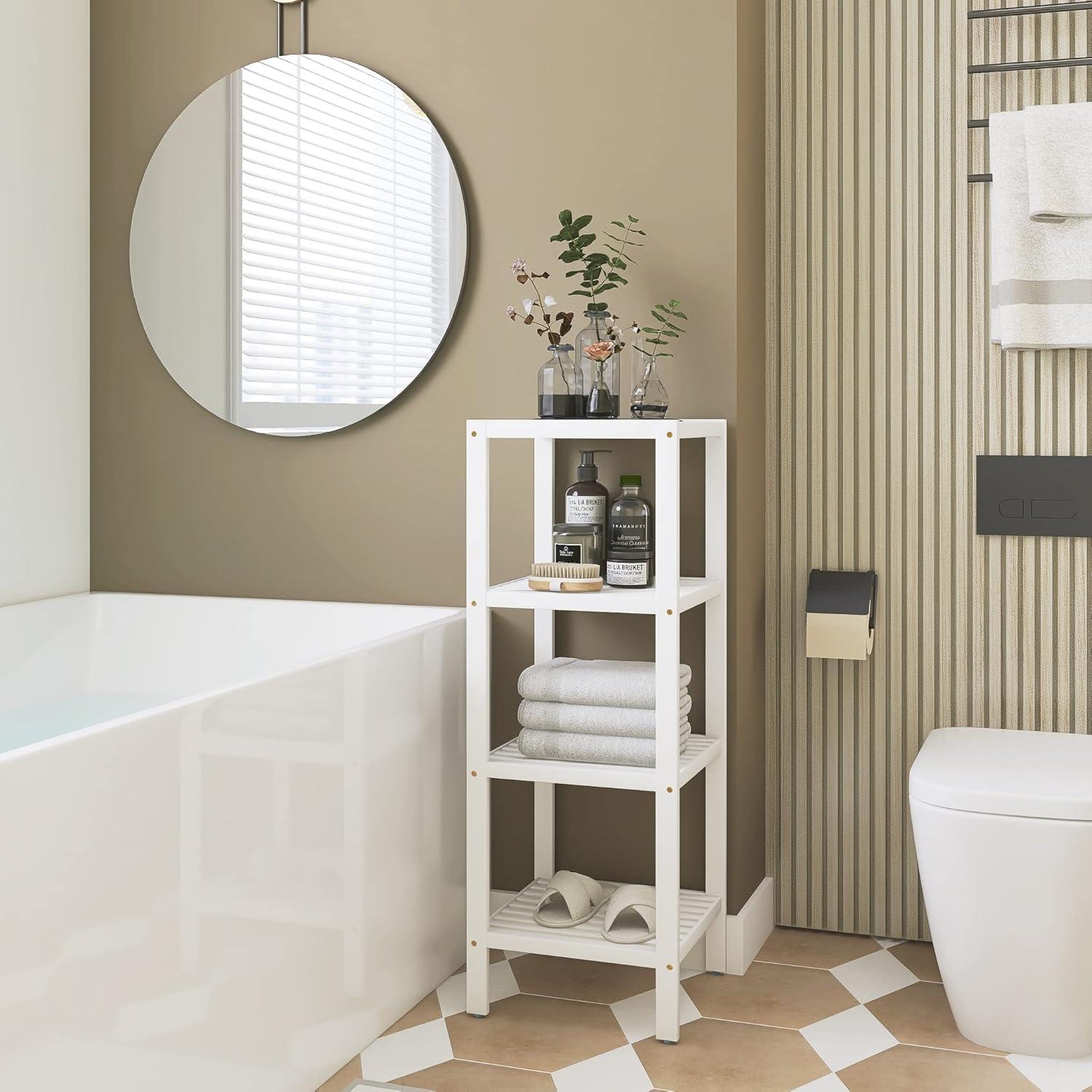 Bambus Badezimmerregal 4 Ebenen Organizer Wohnzimmer Schlafzimmer Küche