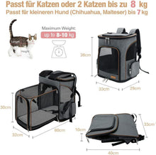 Katzen Rucksack Erweiterbar Hunderucksack Grau